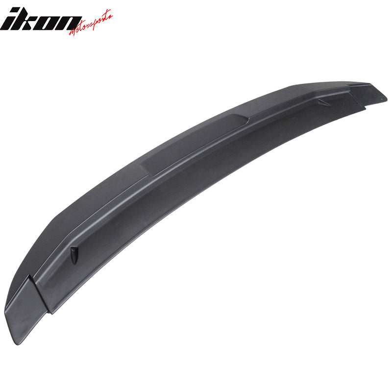 IKON MOTORSPORTS, Trunk Spoiler Compatible With 2010-2014 Ford Mustang V6 Gt Gt500 , Matte Carbon Fiber Rear Spoiler Wing, 2011 2012 2013