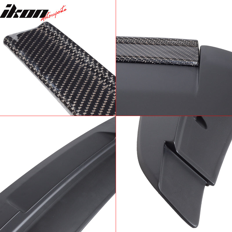 IKON MOTORSPORTS, Trunk Spoiler Compatible With 2010-2014 Ford Mustang V6 Gt Gt500 , Matte Carbon Fiber Rear Spoiler Wing, 2011 2012 2013