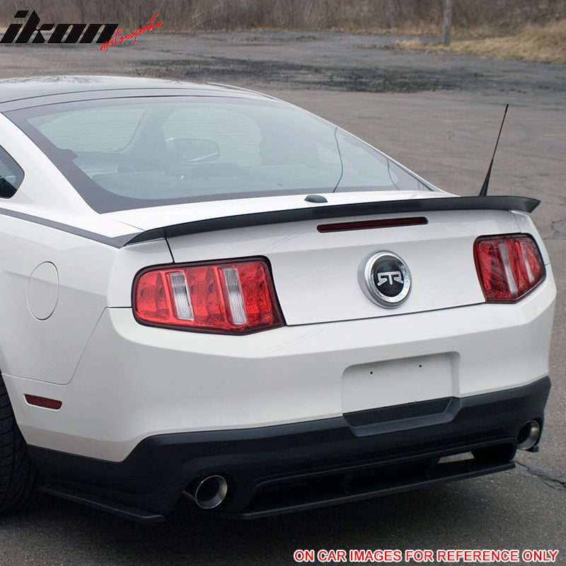 IKON MOTORSPORTS, Trunk Spoiler Compatible With 2010-2014 Ford Mustang , Matte Carbon Fiber Rear Spoiler Wing, 2011 2012 2013