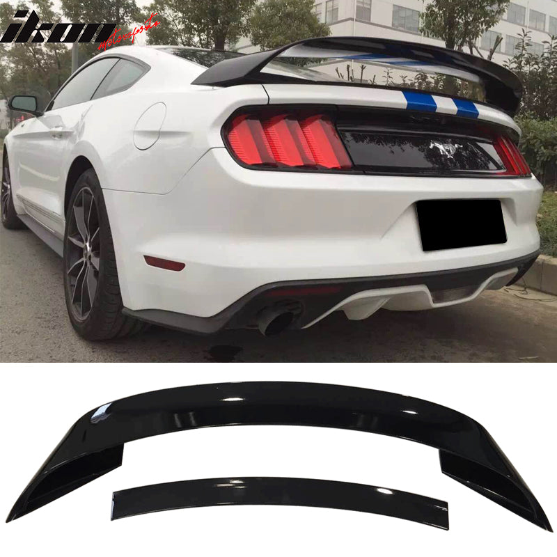 Fits 15-23 Ford Mustang GT350 GT350R Style Trunk Spoiler Gloss Black ABS