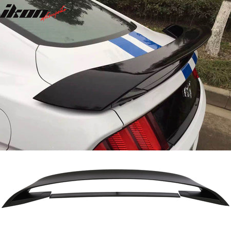 Fits 15-23 Ford Mustang GT350 GT350R Style Trunk Spoiler Gloss Black ABS