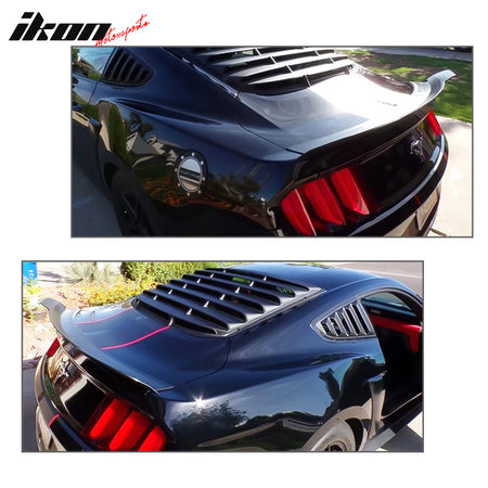 IKON MOTORSPORTS, Trunk Spoiler Compatible With 2015-2022 Ford Mustang Coupe, Rear Trunk Lip Wing Spoiler Rear Lid Wing ABS Plastic MD Style, 2016 2017 2018 2019 2020