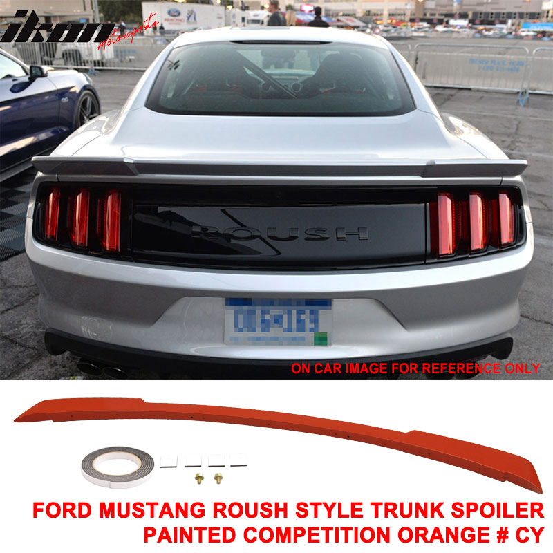 Fit 15-23 Ford Mustang Coupe Rear Spoiler Wing #CY-Competition Orange