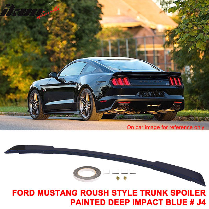 Fits 15-23 Ford Mustang Rear Spoiler Wing Deep Impact Blue Metallic