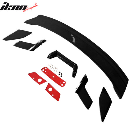 Fits 24-25 Ford Mustang 7th Gen S650 Dark Horse Gloss Black Trunk Spoiler ABS