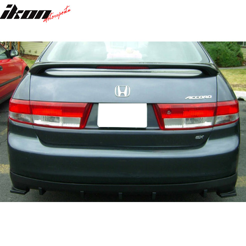 Trunk Spoiler Compatible With 2003-2005 Honda AccordSedan, Factory Style Black ABS Car Exterior Trunk Spoiler Rear Wing Tail Roof Top Lid with 3rd Brake Light by IKON MOTORSPORTS, 2004