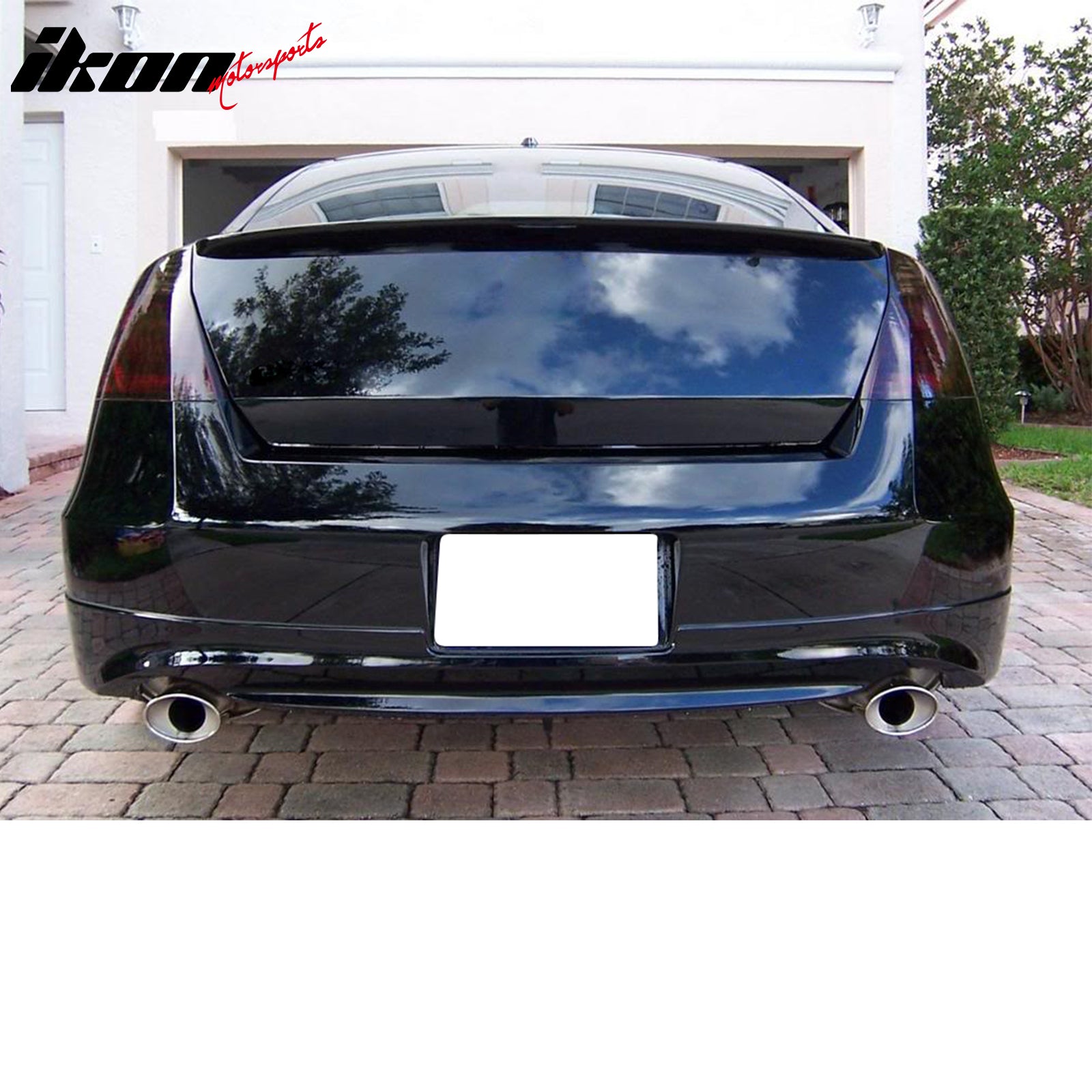 IKON MOTORSPORTS, Trunk Spoiler Compatible with 2008-2012 Honda Accord 2-Door Coupe, OE Style ABS Plastic Rear Trunk Lid Spoiler Wing Lip