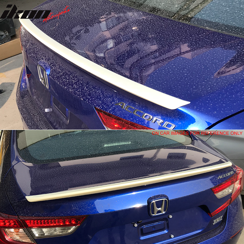 IKON MOTORSPORTS, Rear Trunk Spoiler Compatible With 2018-2022 Honda Accord 4-Door Sedan, Trunk Spoiler Wing Lip ABS IKON Style, 2019 2020