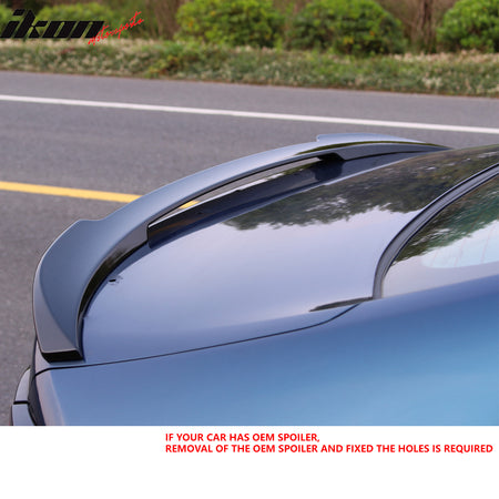 Fits 23-25 Honda Accord Sedan IKON Style Rear Trunk Spoiler Wing Gloss Black ABS