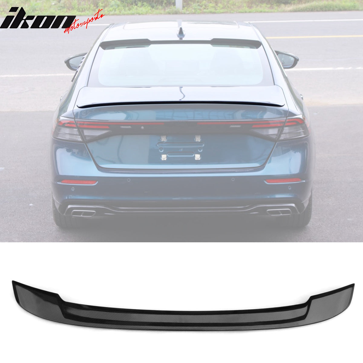 Fits 23-24 Honda Accord 11th OE Style Rear Trunk Spoiler Wing Black ABS