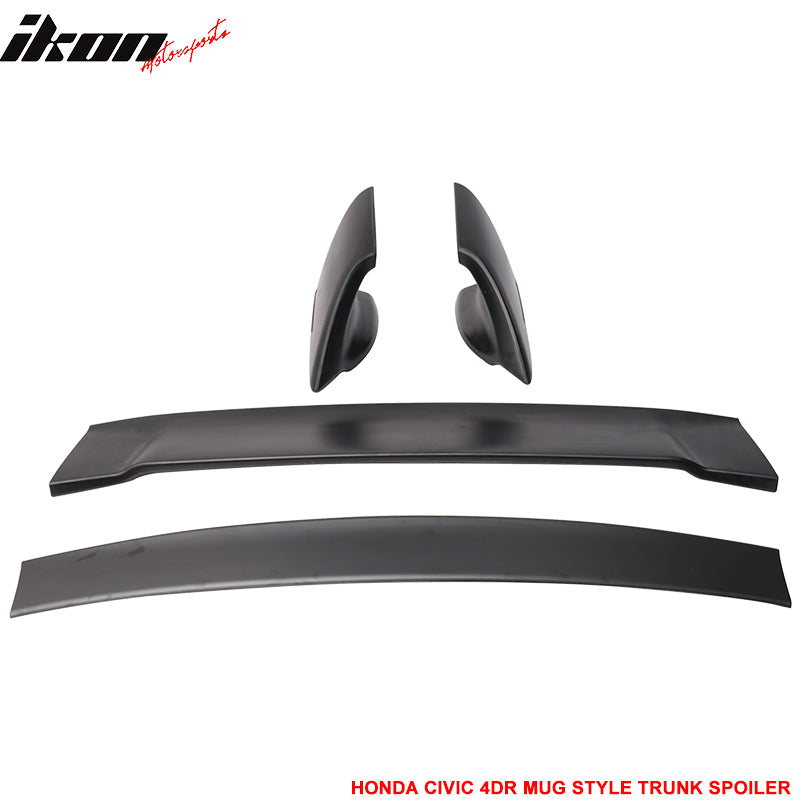 Fits 06-11 Honda Civic Sedan Mugen Style Rear Trunk Spoiler Wing ABS Unpainted