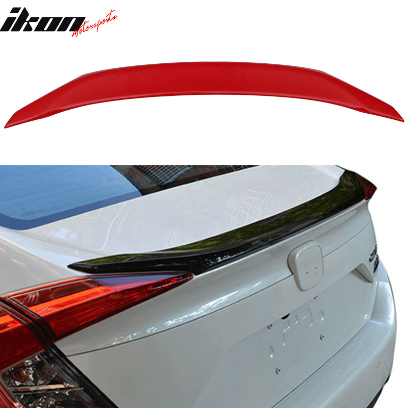 Fits 16-21 Civic X 10th Gen 4Dr JDM Sport Factory Style Trunk Spoiler