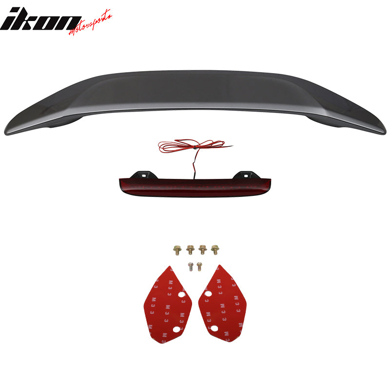 Fits 16-21 Civic X Sedan OE Factory Style Trunk Spoiler LED Brake Light - ABS