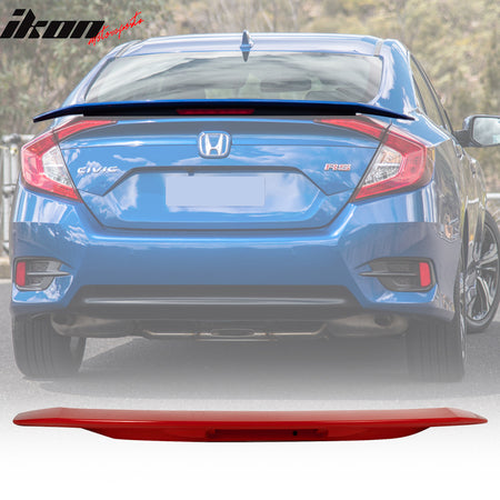 Fits 16-21 Civic X 10th JDM RS SI Style ABS Trunk Spoiler 3RD LED Brake Light