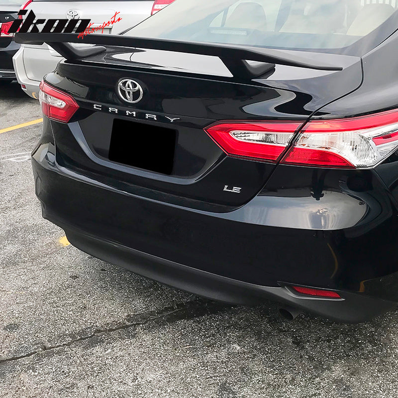 Trunk Spoiler Compatible With 2016-2021 Honda Civic, 4DR Sedan SI Coupe Style Matte Black ABS Plastic Rear Trunk Boot Spoiler by IKON MOTORSPORTS, 2017