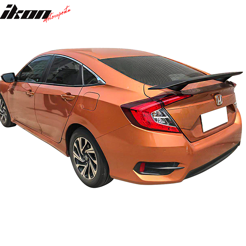 Fits 16-21 Honda Civic Sedan SI Coupe Style Painted Color Trunk Spoiler Wing ABS