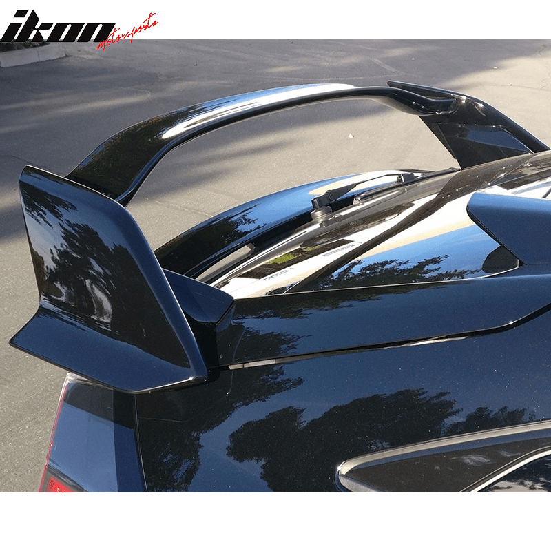 Trunk Spoiler Compatible With 2017-2021 Honda Civic Hatchback 4Door, Unpainted ABS Rear Spoiler Wing Lid by IKON MOTORSPORTS, 2018