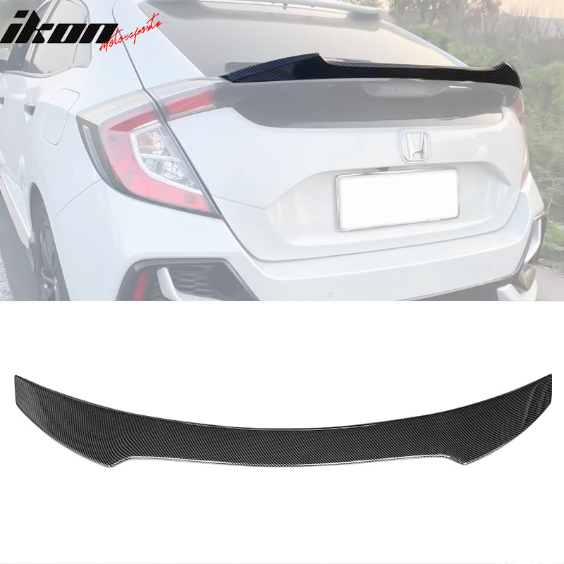 2017-2021 Honda Civic 10th Hatchback V Style CF Print Rear Spoiler