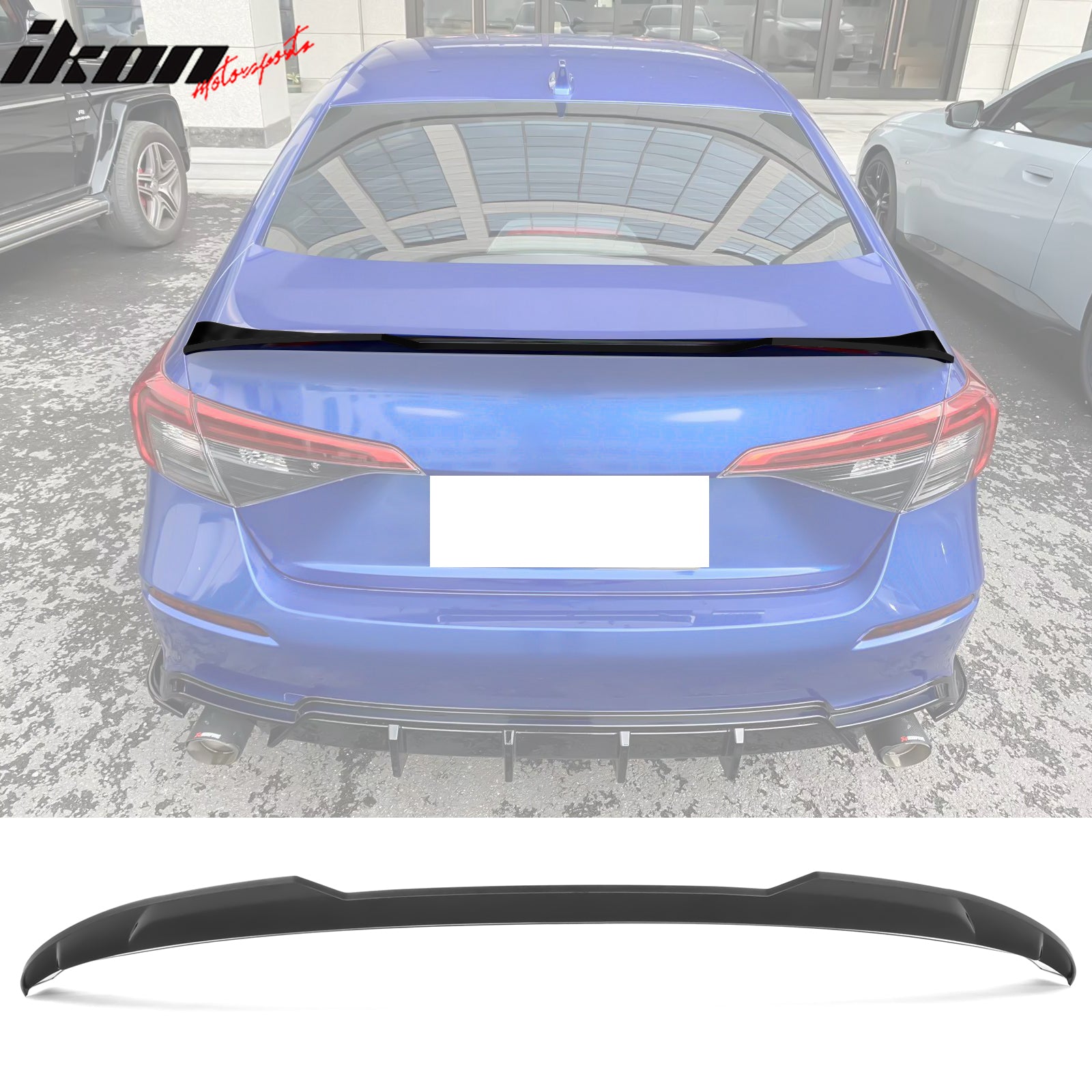 For 22-24 Civic FE-C Front Rear Lip Trunk Spoiler Type R Side Skirts Matte Black