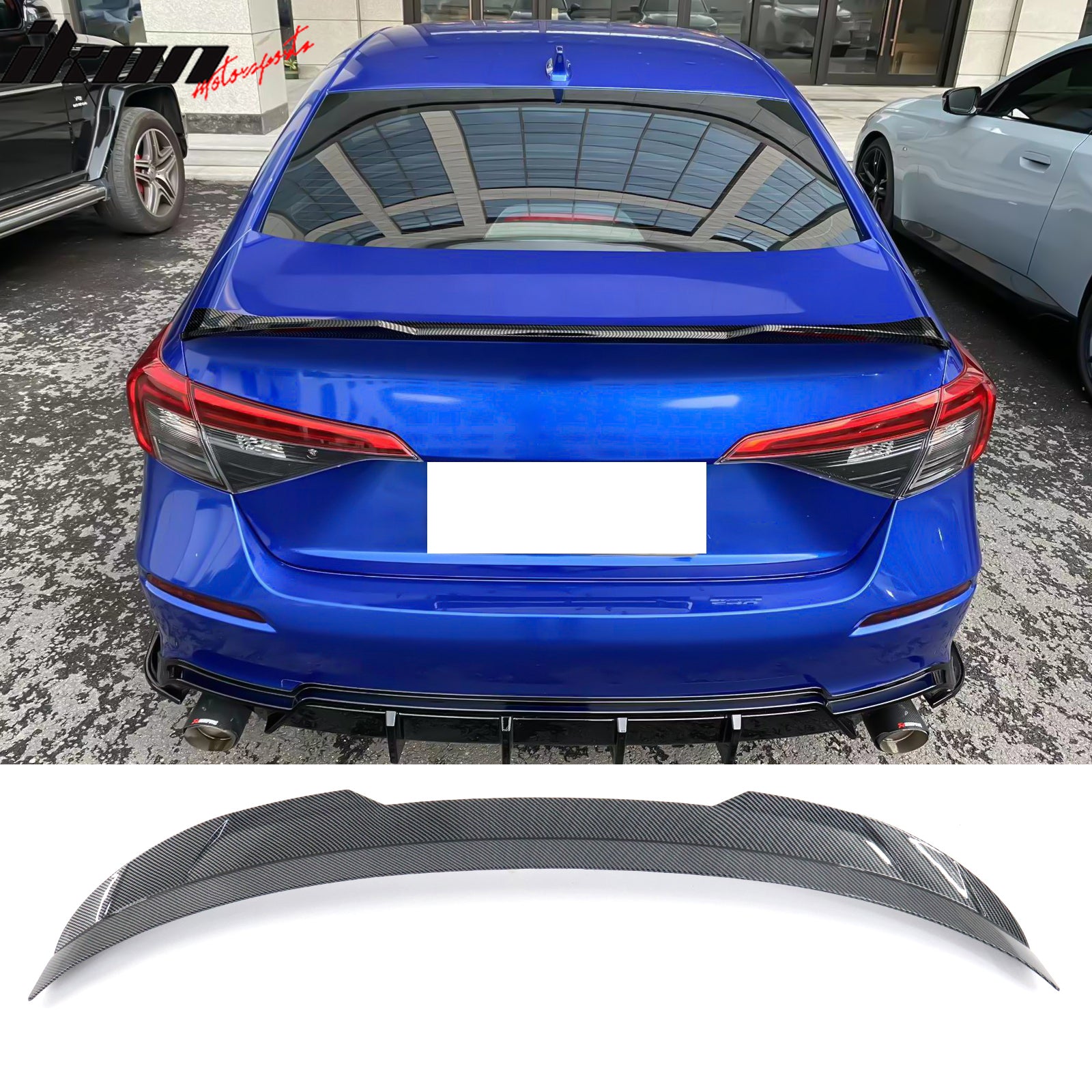 Fits 22-25 Honda Civic 11th FE-C Style Rear Trunk Spoiler ABS Wing