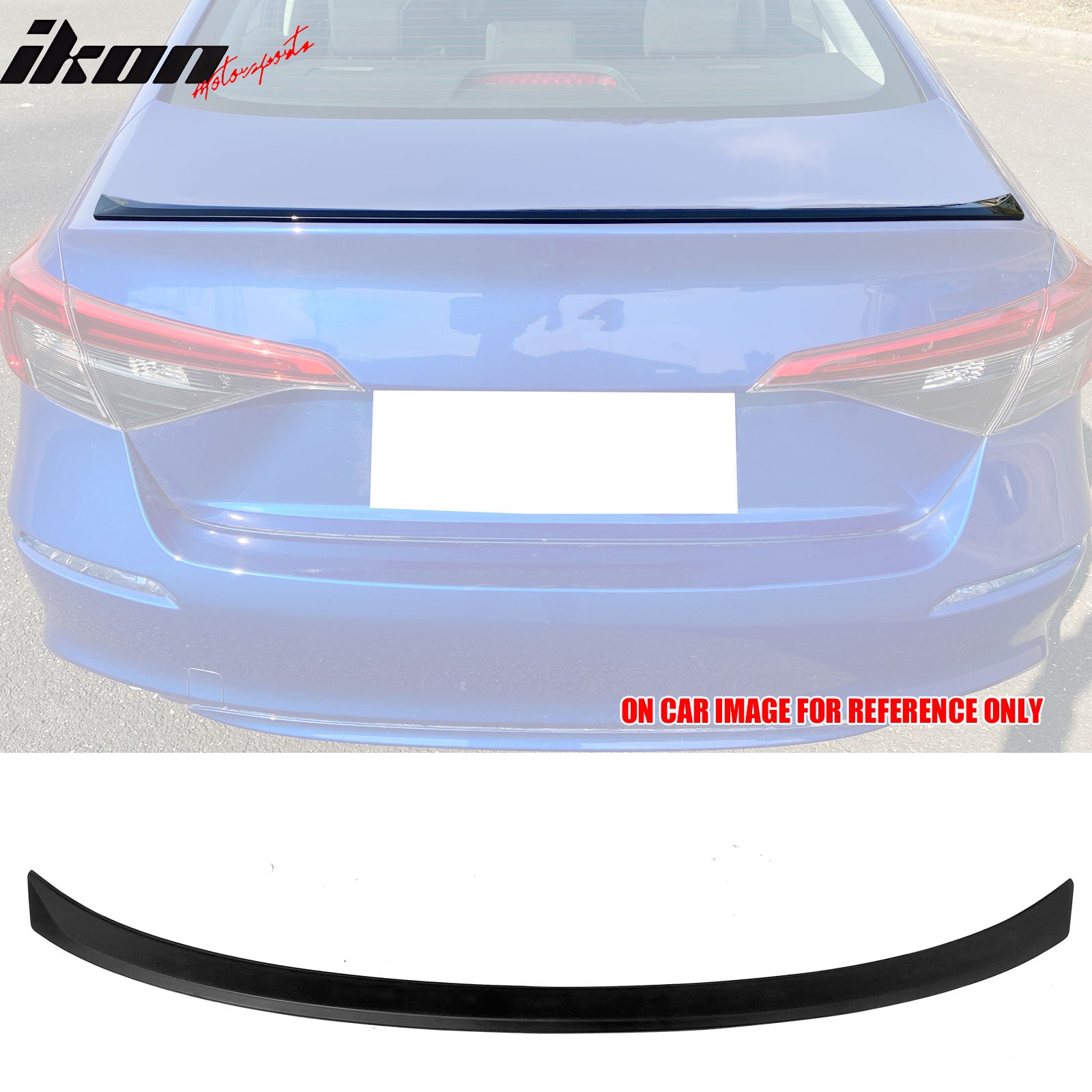 IKON MOTORSPORTS, Trunk Spoiler Compatible with 2022-2024 Honda Civic Sedan 4-Door, Sport Style ABS Rear Trunk Lid Spoiler Wing Lip