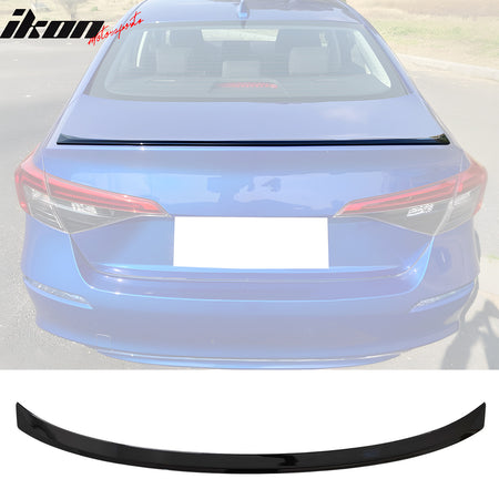 IKON MOTORSPORTS, Trunk Spoiler Compatible with 2022-2024 Honda Civic Sedan 4-Door, Sport Style ABS Rear Trunk Lid Spoiler Wing Lip