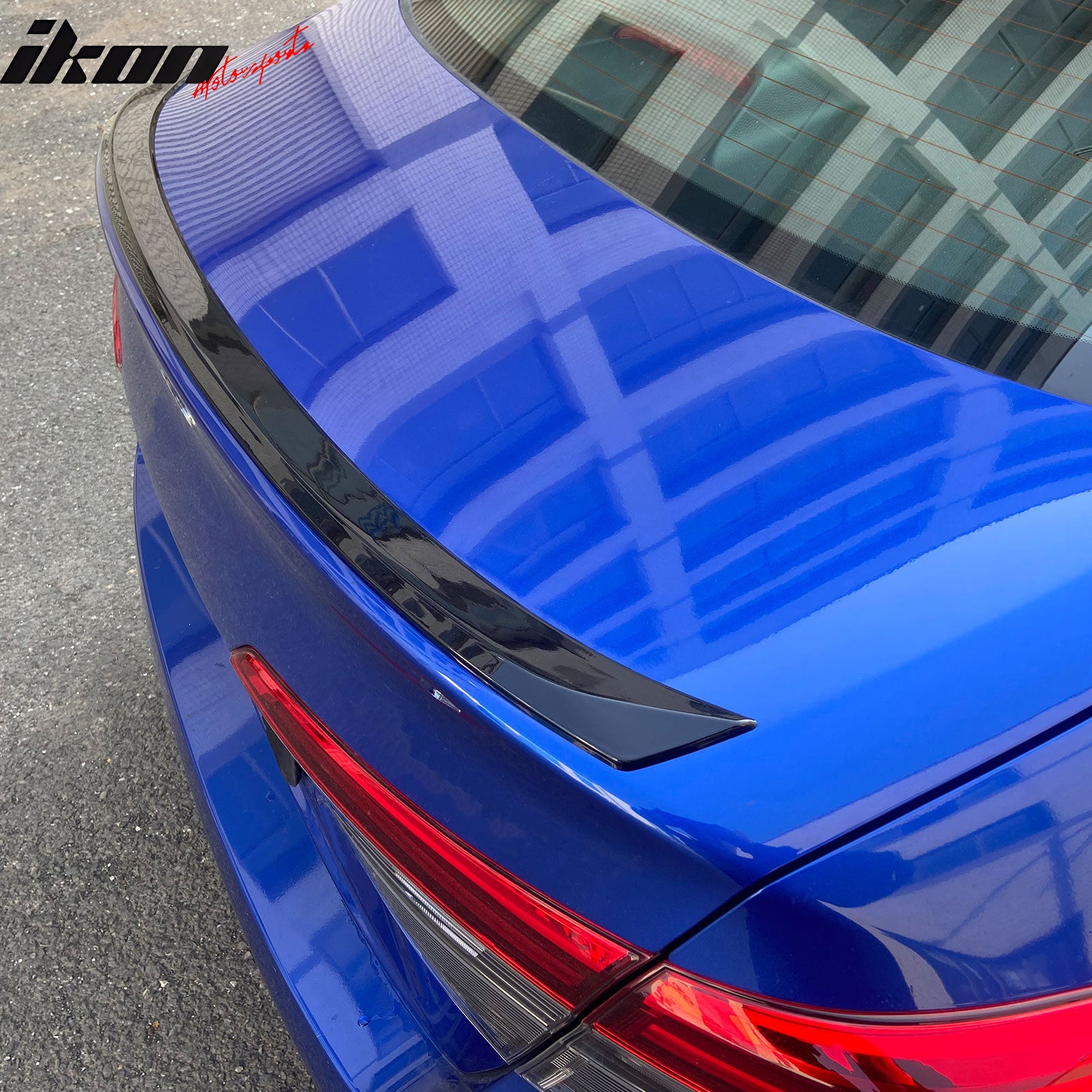 IKON MOTORSPORTS, Trunk Spoiler Compatible with 2022-2024 Honda Civic Sedan 4-Door, Sport Style ABS Rear Trunk Lid Spoiler Wing Lip