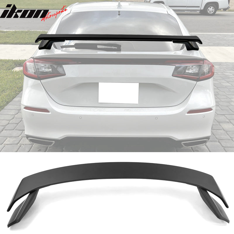 IKON MOTORSPORTS, Rear Trunk Spoiler Compatible With 2022-2025 Honda Civic Hatchback 4-Door, HPD Style ABS Plastic