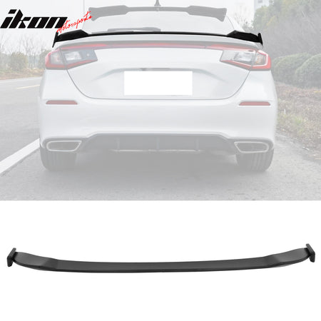 IKON MOTORSPORTS, Trunk Spoiler Compatible With 2022-2025 Honda Civic 11th Gen Hatchback, ABS Plastic IKON Style