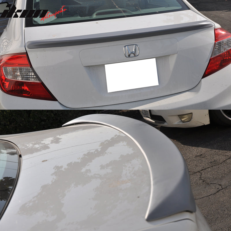 Compatible With 2012-2014 Honda Civic 4D Sedan 9th Gen Factory Style Rear Trunk Wing Lid Spoiler PU