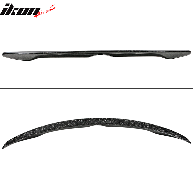 IKON MOTORSPORTS, Trunk Spoiler Compatible With 2014-2023 Infiniti Q50 Sedan , Matte Forged Carbon Fiber Japanese Style Rear Spoiler Wing, 2015 2016 2017 2018 2019 2020 2021