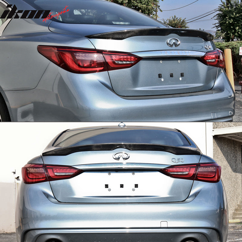 Fits 14-24 Infiniti Q50 Trunk Spoiler Japanese Style Carbon Fiber