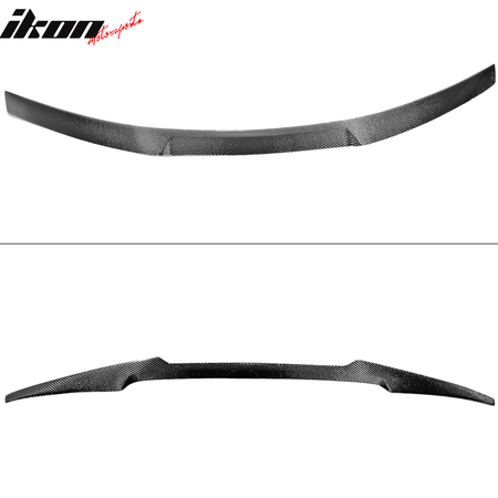 IKON MOTORSPORTS, Trunk Spoiler Compatible With 2014-2024 Infiniti Q50 Sedan , Matte Carbon Fiber M4 Style Rear Spoiler Wing, 2015 2016 2017 2018 2019 2020 2021