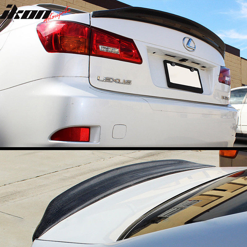 Trunk Spoiler Compatible With 2006-2013 Lexus IS IS F, Sport V2 Style Black PP Polypropylene Trunk Spoiler Wing Lid Duck Lip By IKON MOTORSPORTS