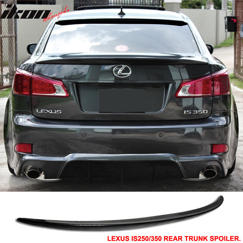 Compatible With 2006-2013 Lexus IS250 IS350 Type Sport PU Roof Spoiler + Trunk Spoiler