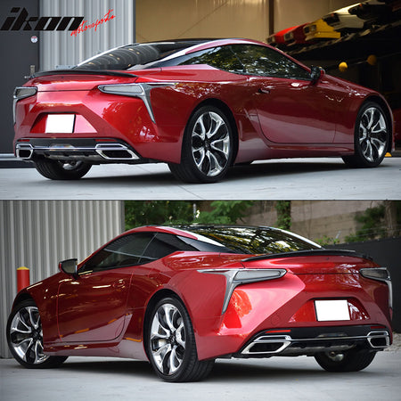 Trunk Spoiler Compatible With 2018-2024 Lexus LC500 LC500H, Factory Style ABS Unpainted Black Flush Mount Trunk Spoiler Wing Deck Boot Lid By IKON MOTORSPORTS