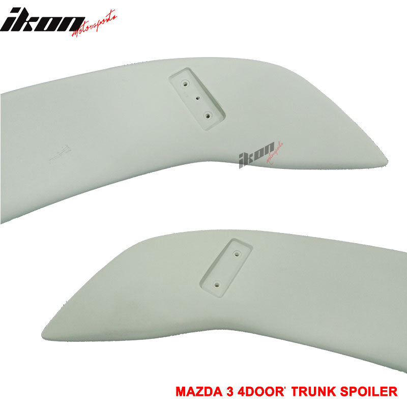 Fits 03-09 Mazda 3 4Dr Sedan Unpainted Trunk Spoiler Wing (ABS)