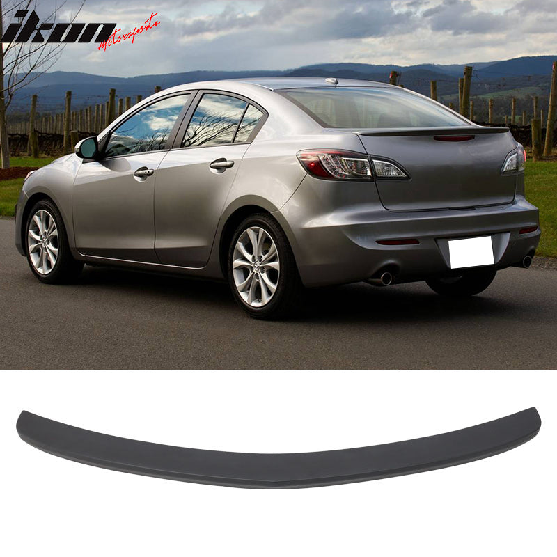 Fits 10-13 Mazda 3 Sedan OE Flushmount Painted Trunk Spoiler Wing Decklid ABS