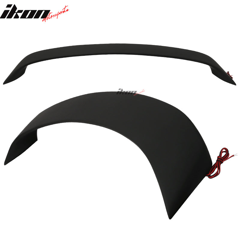 Trunk Spoiler Compatible With 2003-2008 Mazda 6, Factory Style ABS With 3rd Brake Light Trunk Boot Lip Spoiler Wing Deck Lid By IKON MOTORSPORTS, 2004 2005 2006 2007