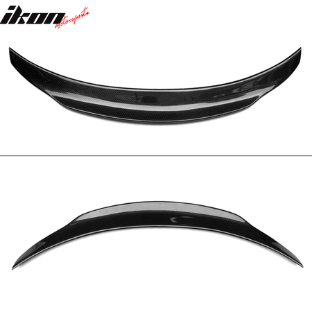 IKON MOTORSPORTS, Trunk Spoiler Compatible With 2017-2022 Mercedes Benz C-Class W205 2Dr , Matte Carbon Fiber PSM Style Rear Spoiler Wing, 2017 2018 2019 2020 2021