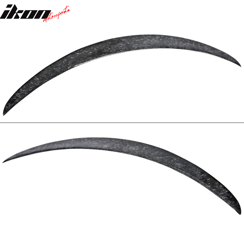 IKON MOTORSPORTS, Trunk Spoiler Compatible With 2015-2020 Mercedes Benz C Class W205 , Matte Forged Carbon Fiber AMG Style Rear Spoiler Wing, 2016 2017 2018 2019