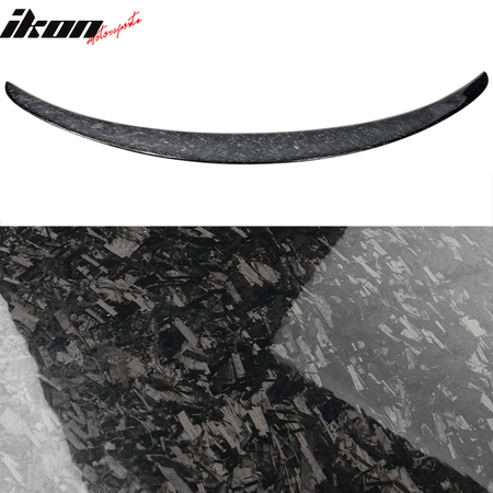 IKON MOTORSPORTS, Trunk Spoiler Compatible With 2015-2020 Mercedes Benz C Class W205 , Matte Forged Carbon Fiber AMG Style Rear Spoiler Wing, 2016 2017 2018 2019