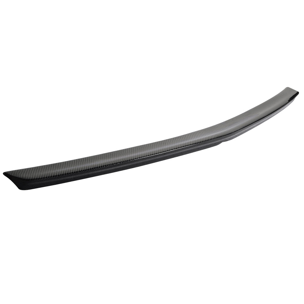 IKON MOTORSPORTS, Trunk Spoiler Compatible With 2010-2016 Mercedes Benz W212 , Matte Carbon Fiber Euro Style Rear Spoiler Wing, 2011 2012 2013 2014 2015