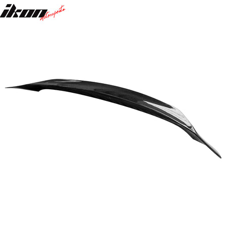 Trunk Spoiler Compatible With 2014-2023 Maserati Ghibli ASPEC, ASPEC Style Black Carbon Fiber Trunk Deck Lid Lip Wing by IKON MOTORSPORTS, 2015 2016