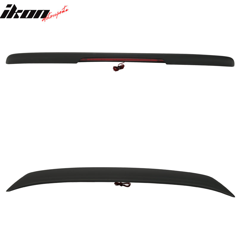 Fits 13-19 Nissan Sentra Rear Trunk Spoiler Wing Lip ABS & LED Light Matte Black