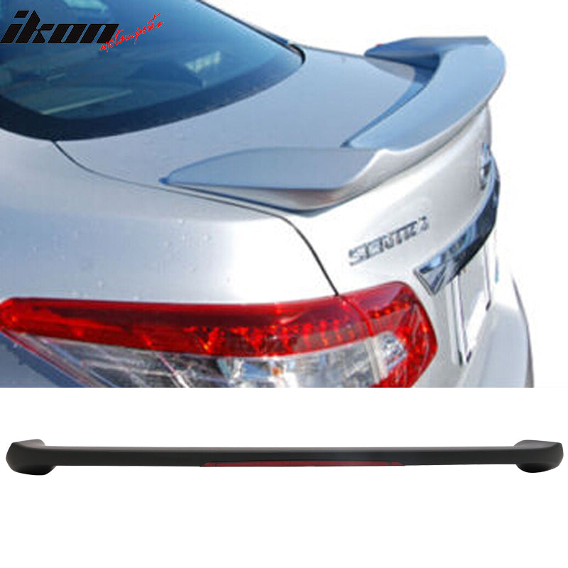 2013-2019 Nissan Sentra Sedan Matte Black Rear Spoiler Wing LED Light