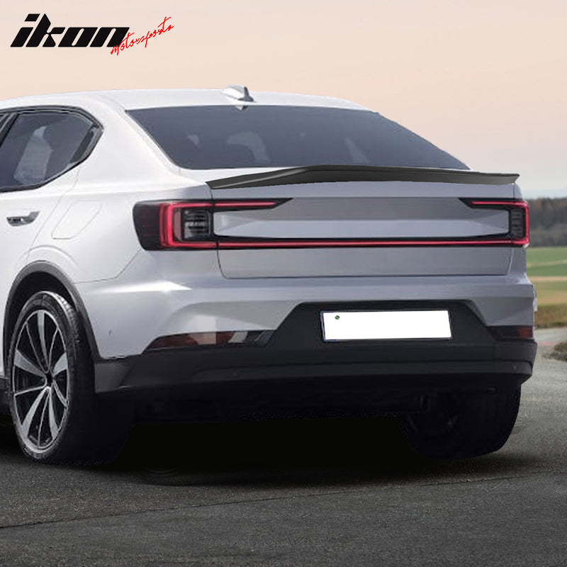 IKON MOTORSPRTS, Trunk Spoiler Compatible With 2021-2023 Polestar 2, X Style Rear Deck Lid Spoiler Tail Trim Wing, 2022