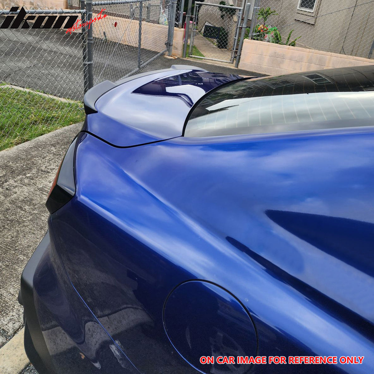 IKON MOTORSPORTS, Trunk Spoiler Compatible with Fits 2022-2024 Subaru WRX All Models, D Style Painted #D4S Crystal Black Silica Pearl ABS Plastic Rear Trunk Lid Spoiler Wing Lip