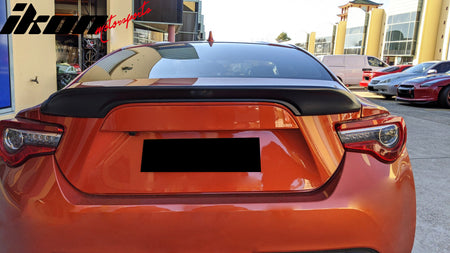 IKON MOTORSPORTS, Trunk Spoiler Compatible With 2013-2016 Scion FR-S/2013-2020 Subaru BRZ/2017-2020 Toyota 86, J Style ABS Rear Deck Lip Wing