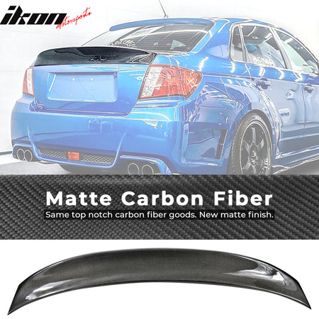 Fits 08-14 Subaru Impreza Rear Trunk Spoiler Wing Matte CF